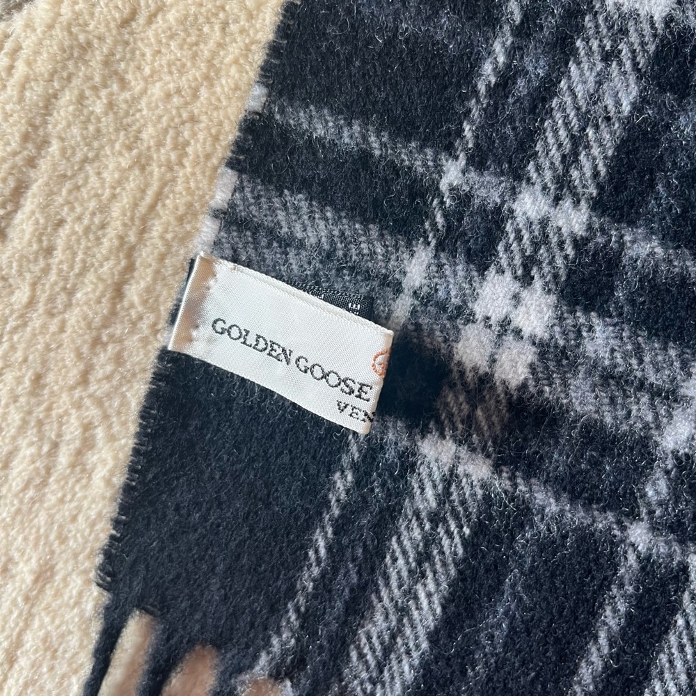 NWOT! Golden Goose Deluxe Brand Goldeny Plaid Scarf - Picture 8 of 13